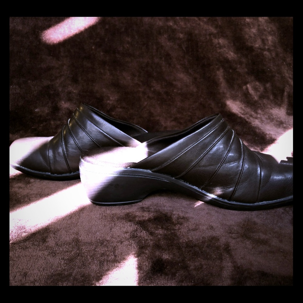 Brown slip on shoes